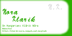 nora klarik business card