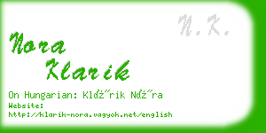 nora klarik business card